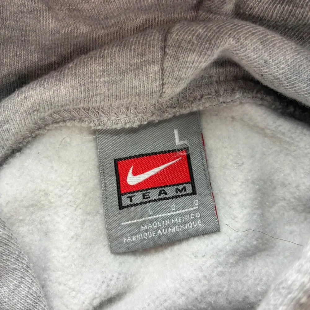 Vintage Nike Duke Blue Devil Center Swoosh Hoodie Men L Gray Fleece Pullover Y2K
